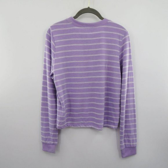 Marine Layer DK Crew, Lavender White Stripe, Size L - Picture 3 of 12